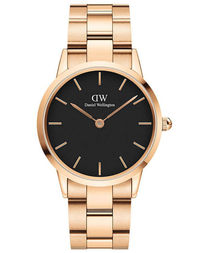  Shop Authentic Daniel Wellington Iconic Link Black Dial Rose Gold Steel Strap Watch for Women - DW00100212 - Luxxuri