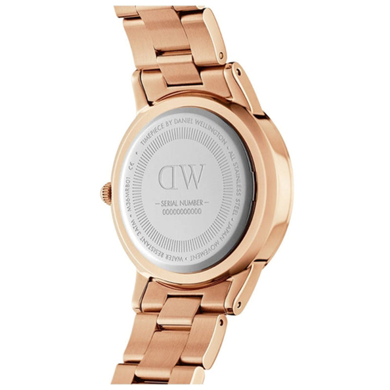  Shop Authentic Daniel Wellington Iconic Link Black Dial Rose Gold Steel Strap Watch for Women - DW00100212 - Luxxuri