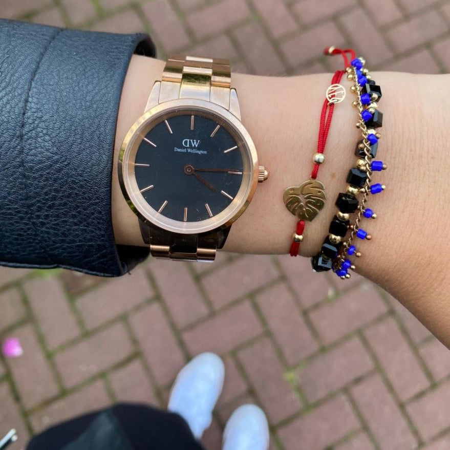  Shop Authentic Daniel Wellington Iconic Link Black Dial Rose Gold Steel Strap Watch for Women - DW00100212 - Luxxuri