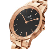  Shop Authentic Daniel Wellington Iconic Link Analog Black Dial Rose Gold Steel Strap Watch For Women - DW00100214 - Luxxuri