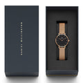 Shop Authentic Daniel Wellington Classic Petite Melrose Black Dial Rose Gold Mesh Bracelet Watch For Women - DW00100217 - Luxxuri