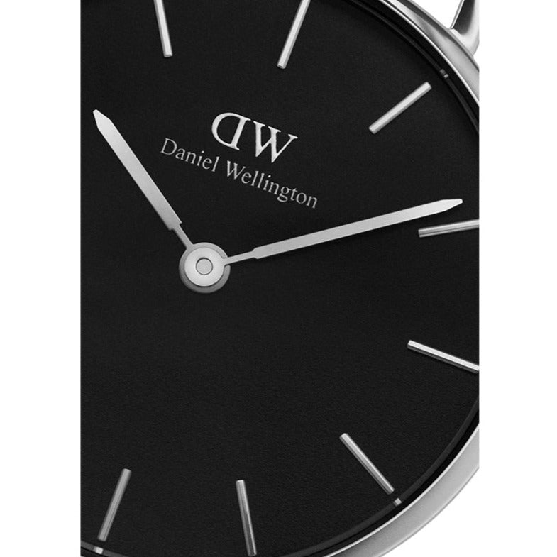  Shop Authentic Daniel Wellington Petite Sterling Black Dial Silver Mesh Bracelet Watch For Women - DW00100218 - Luxxuri