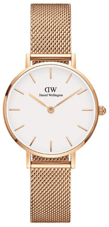  Shop Authentic Daniel Wellington Classic Petite White Dial Rose Gold Mesh Bracelet Watch For Women - DW00100219 - Luxxuri