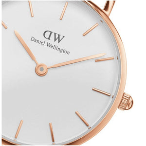  Shop Authentic Daniel Wellington Classic Petite Reading White Dial Black Leather Strap Watch For Women - DW00100229 - Luxxuri