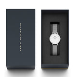  Shop Authentic Daniel Wellington Petite Sterling White Dial Silver Mesh Bracelet Watch For Women - DW00100220 - Luxxuri