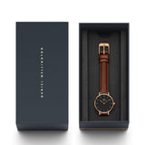  Shop Authentic Daniel Wellington Classic Petite St Mawes Black Dial Brown Leather Strap Watch For Women - DW00100225 - Luxxuri