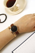  Shop Authentic Daniel Wellington Classic Petite St Mawes Black Dial Brown Leather Strap Watch For Women - DW00100225 - Luxxuri