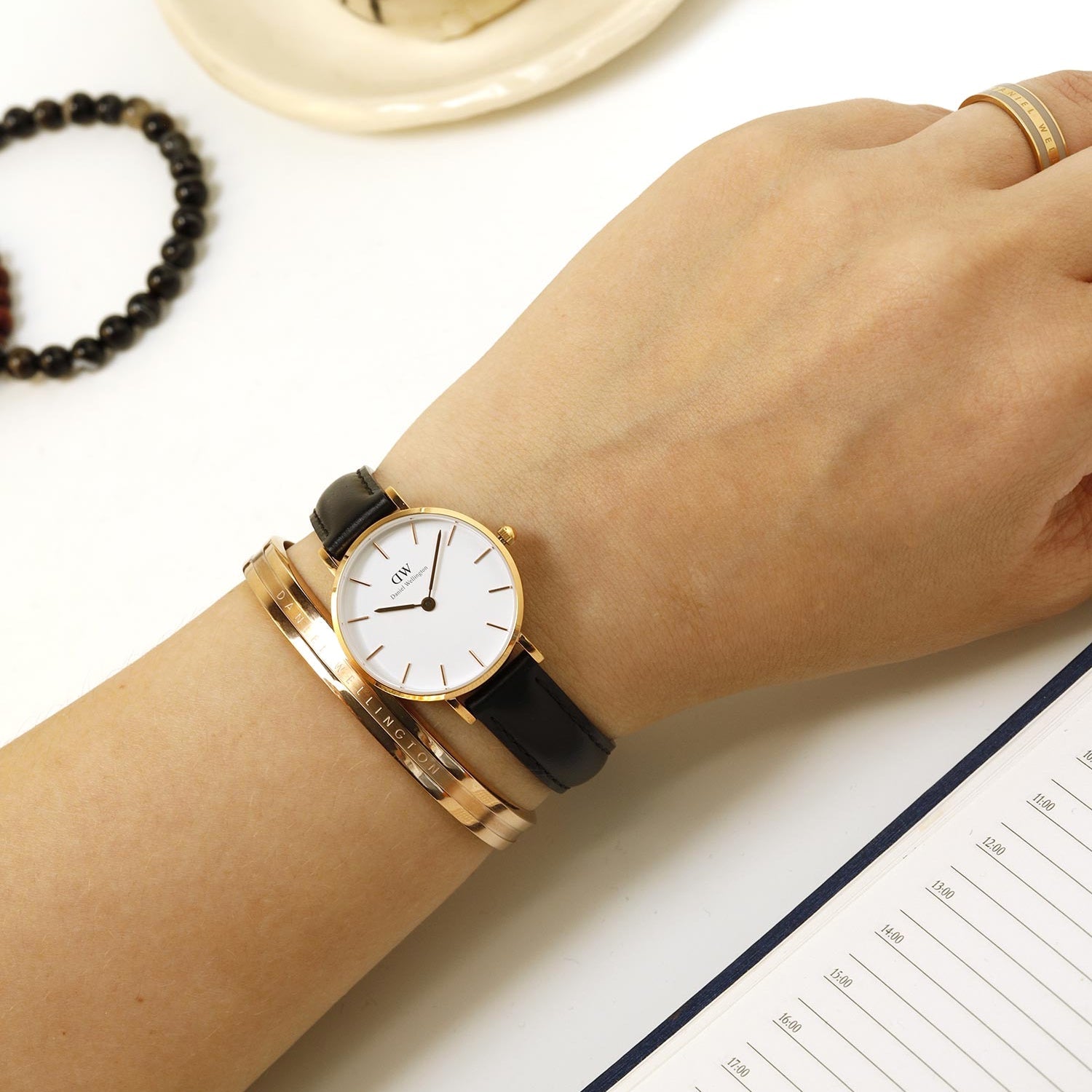  Shop Authentic Daniel Wellington Classic Petite Sheffield White Dial Black Leather Strap Watch For Women - DW00100230 - Luxxuri