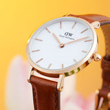  Shop Authentic Daniel Wellington Classic Petite St Mawes White Dial Brown Leather Strap Watch For Women - DW00100231 - Luxxuri