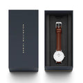  Shop Authentic Daniel Wellington Petite White Dial Brown Leather Strap Watch For Women - DW00100243 - Luxxuri