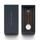  Shop Authentic Daniel Wellington Petite White Dial Brown Leather Strap Watch For Women - DW00100243 - Luxxuri