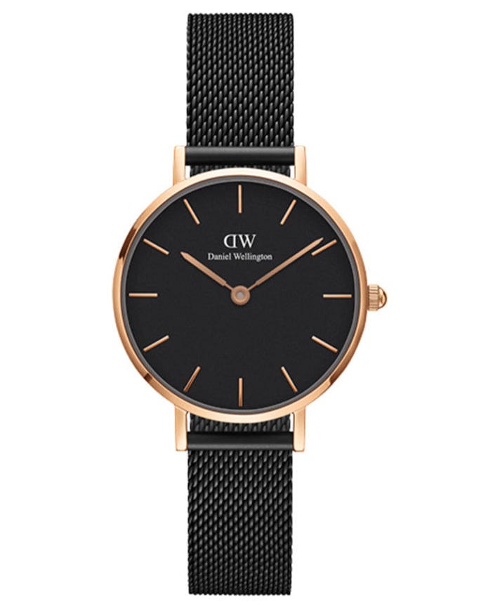  Shop Authentic Daniel Wellington Petite Ashfield Black Dial Black Mesh Strap Watch For Women - DW00100245 - Luxxuri