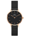  Shop Authentic Daniel Wellington Petite Ashfield Black Dial Black Mesh Strap Watch For Women - DW00100245 - Luxxuri