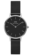  Shop Authentic Daniel Wellington Petite Ashfield Black Dial Black Mesh Strap Watch For Women - DW00100246 - Luxxuri