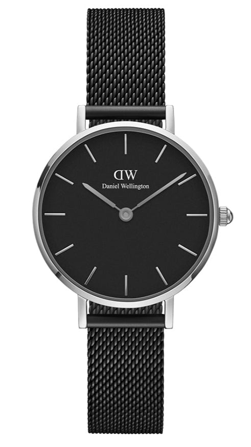  Shop Authentic Daniel Wellington Petite Ashfield Black Dial Black Mesh Strap Watch For Women - DW00100246 - Luxxuri