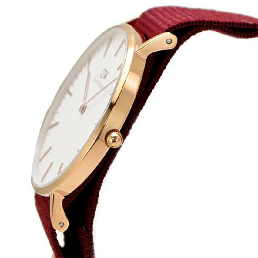  Shop Authentic Daniel Wellington Classic Roselyn White Dial Red NATO Strap Watch For Women - DW00100271 - Luxxuri