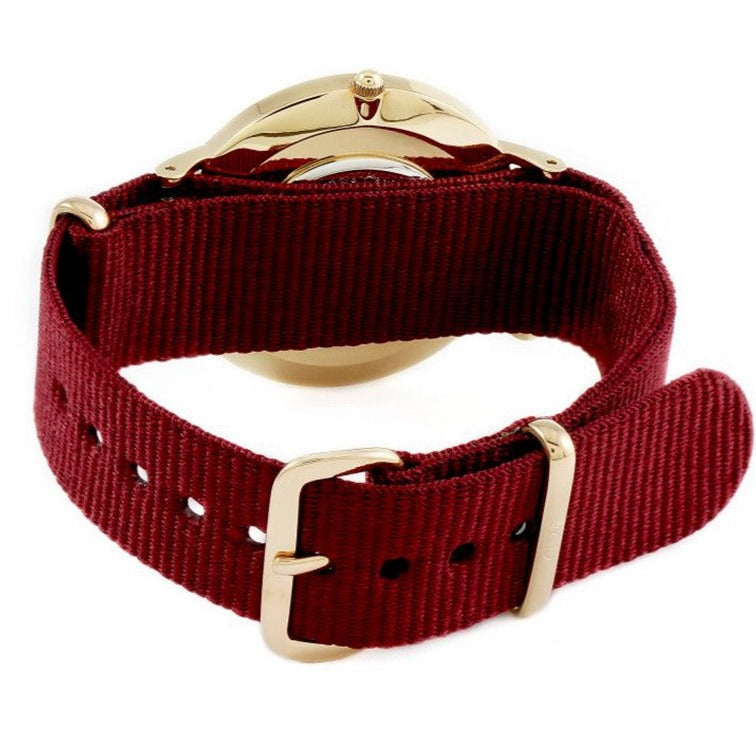  Shop Authentic Daniel Wellington Classic Roselyn White Dial Maroon Nylon Strap Watch For Women - DW00100267 - Luxxuri