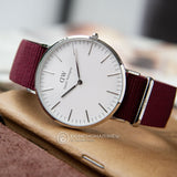  Shop Authentic Daniel Wellington Classic Roselyn White Dial Red NATO Strap Watch For Women - DW00100268 - Luxxuri