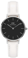  Shop Authentic Daniel Wellington Classic Petite Bondi Black Dial White Leather Strap Watch For Women - DW00100284 - Luxxuri