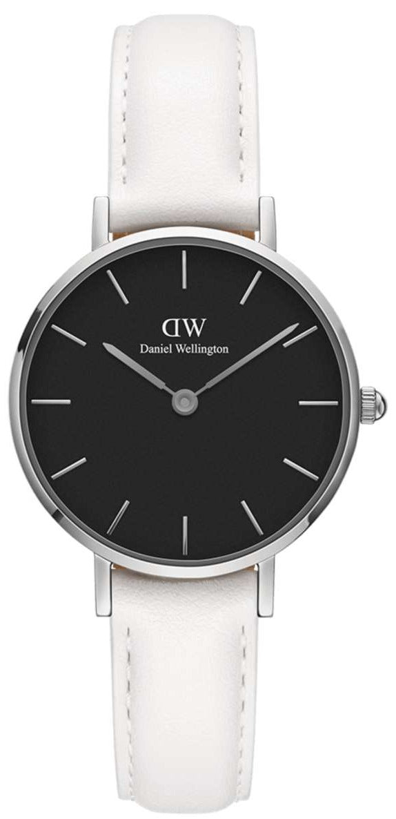  Shop Authentic Daniel Wellington Classic Petite Bondi Black Dial White Leather Strap Watch For Women - DW00100284 - Luxxuri