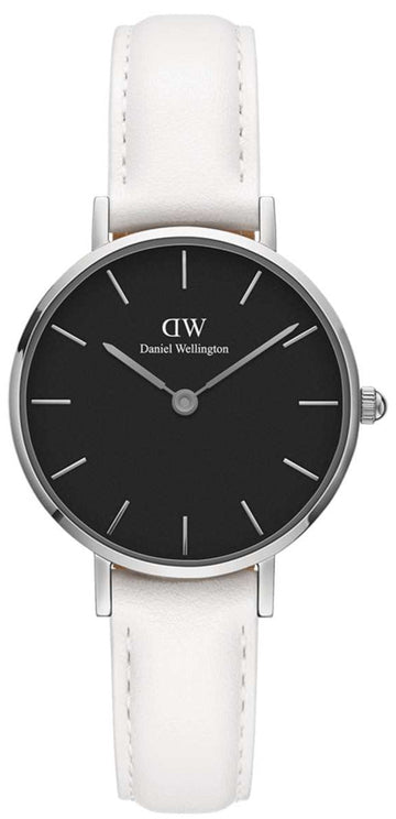  Shop Authentic Daniel Wellington Classic Petite Bondi Black Dial White Leather Strap Watch For Women - DW00100284 - Luxxuri