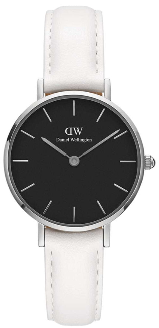  Shop Authentic Daniel Wellington Classic Petite Bondi Black Dial White Leather Strap Watch For Women - DW00100284 - Luxxuri