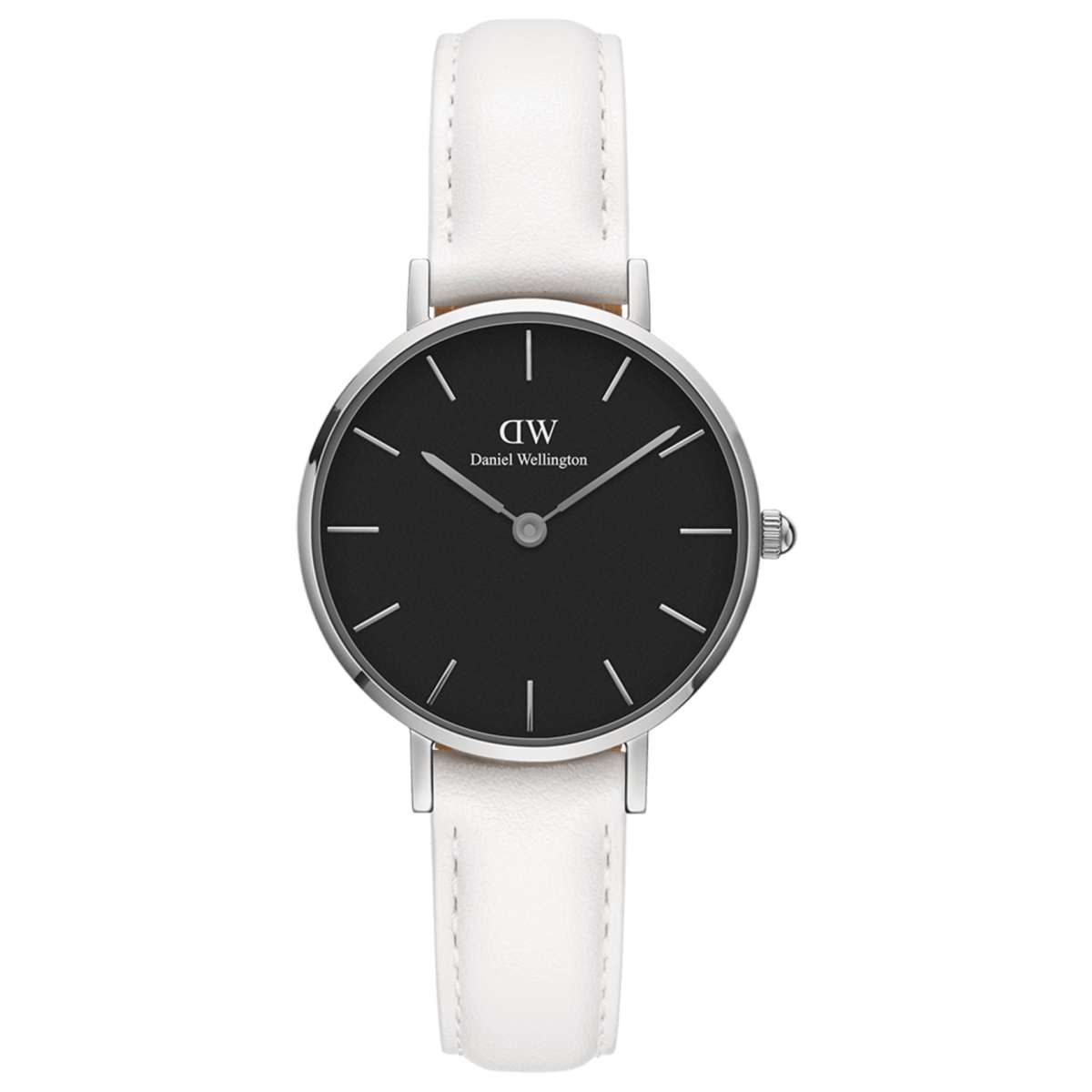  Shop Authentic Daniel Wellington Classic Petite Bondi Black Dial White Leather Strap Watch For Women - DW00100284 - Luxxuri