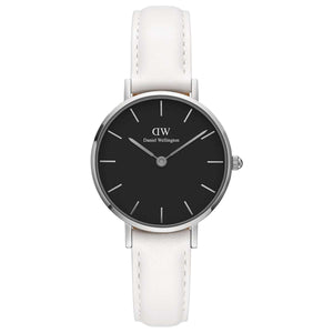  Shop Authentic Daniel Wellington Classic Petite Bondi Black Dial White Leather Strap Watch For Women - DW00100284 - Luxxuri