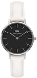  Shop Authentic Daniel Wellington Classic Petite Bondi Black Dial White Leather Strap Watch For Women - DW00100284 - Luxxuri