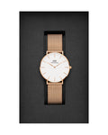  Shop Authentic Daniel Wellington Petite Melrose White Dial Rose Gold Mesh Strap Watch For Women - DW00100305 - Luxxuri