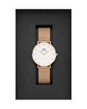  Shop Authentic Daniel Wellington Petite Melrose White Dial Rose Gold Mesh Strap Watch For Women - DW00100305 - Luxxuri