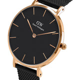  Shop Authentic Daniel Wellington Petite Ashfield Black Dial Black Mesh Strap Watch for Women - DW00100307 - Luxxuri