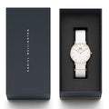  Shop Authentic Daniel Wellington Classic Dover White Dial White Nylon Strap Watch For Women - DW00100309 - Luxxuri
