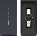 Shop Authentic Daniel Wellington Classic Petite Dover Black Dial White NATO Strap Watch For Women - DW00100312 - Luxxuri