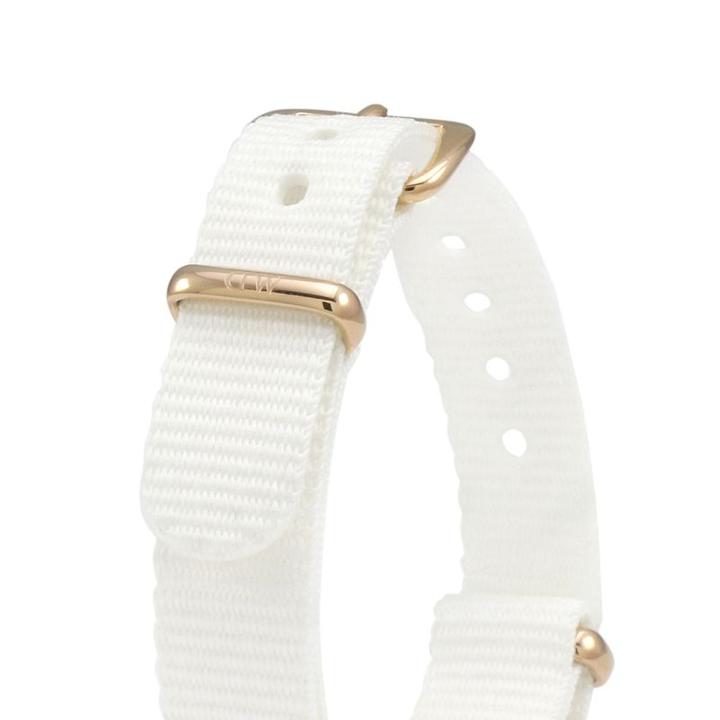  Shop Authentic Daniel Wellington Classic Petite Dover White Dial White Nylon Strap Watch For Women - DW00100311 - Luxxuri
