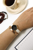  Shop Authentic Daniel Wellington Classic Petite Dover Black Dial White NATO Strap Watch For Women - DW001000314 - Luxxuri