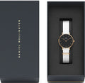  Shop Authentic Daniel Wellington Classic Petite Dover Black Dial White NATO Strap Watch For Women - DW00100314 - Luxxuri