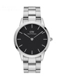  Shop Authentic Daniel Wellington Iconic Link Black Dial Silver Steel Strap Watch For Women - DW00100342 - Luxxuri