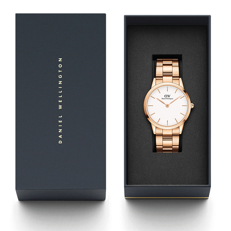  Shop Authentic Daniel Wellington Iconic Link White Dial Gold Steel Strap Watch For Men - DW00100343 - Luxxuri