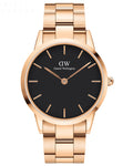  Shop Authentic Daniel Wellington Iconic Link Black Dial Rose Gold Steel Strap Watch For Men - DW00100344 - Luxxuri