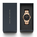  Shop Authentic Daniel Wellington Iconic Link Black Dial Rose Gold Steel Strap Watch For Men - DW00100344 - Luxxuri