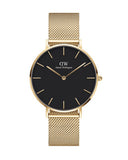  Shop Authentic Daniel Wellington Petite Evergold Black Dial Gold Mesh Strap Watch For Women - DW00100345 - Luxxuri