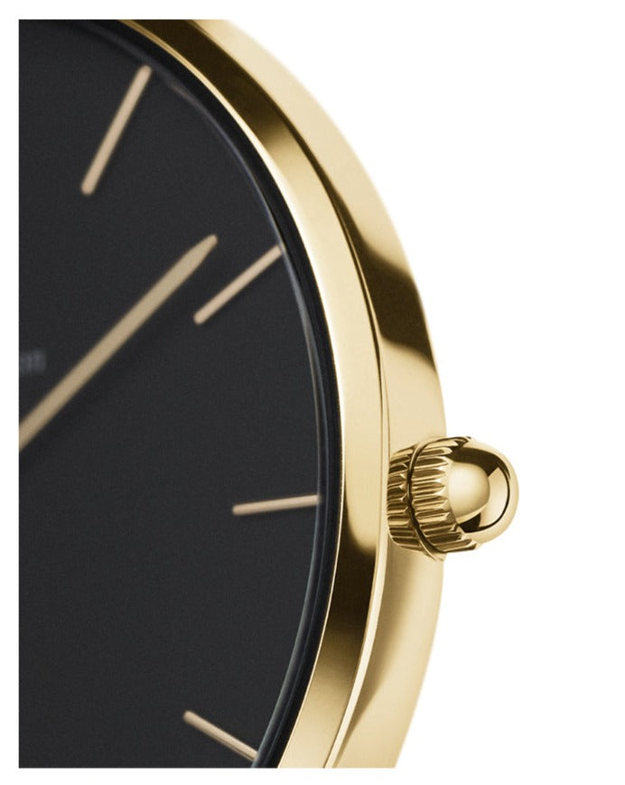  Shop Authentic Daniel Wellington Classic Petite Black Dial Gold Mesh Bracelet Watch For Women - DW00100347 - Luxxuri