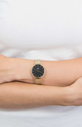  Shop Authentic Daniel Wellington Classic Petite Black Dial Gold Mesh Bracelet Watch For Women - DW00100347 - Luxxuri