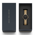 Shop Authentic Daniel Wellington Classic Petite Evergold Black Dial Gold Mesh Bracelet Watch For Women - DW00100349 - Luxxuri