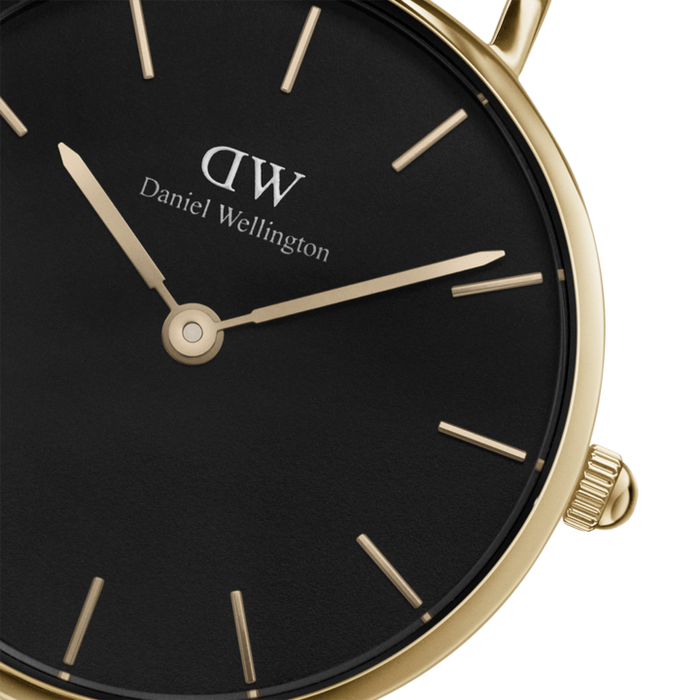  Shop Authentic Daniel Wellington Petite Evergold Black Dial Gold Mesh Strap Watch For Women - DW00100345 - Luxxuri