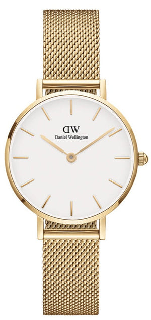  Shop Authentic Daniel Wellington Classic Petite Evergold White Dial Gold Mesh Bracelet Watch For Women - DW00100350 - Luxxuri