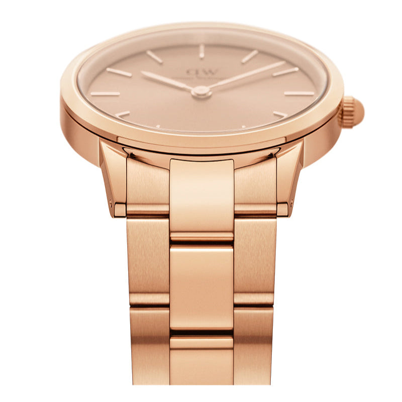  Shop Authentic Daniel Wellington Iconic Link Unitone Rose Gold Dial Rose Gold Steel Strap Watch For Women - DW00100401 - Luxxuri