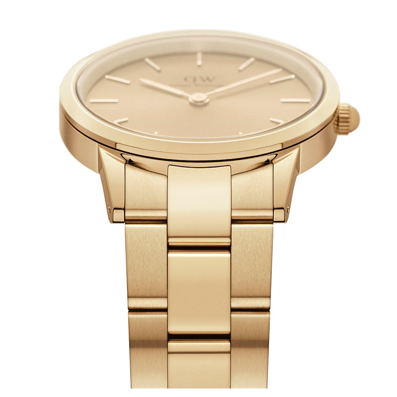  Shop Authentic Daniel Wellington Iconic Link Unitone Gold Dial Gold Steel Strap Watch For Women - DW00100403 - Luxxuri