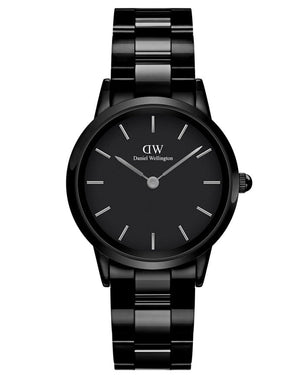  Shop Authentic Daniel Wellington Iconic Link Ceramic Black Dial Black Steel Strap Watch For Women - DW00100414 - Luxxuri